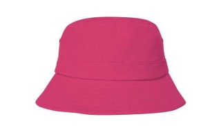 Brushed Sports Twill Youth Bucket Hat -:Pink